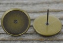 [10406] Baza kolczyka wkręt brąz na kaboszon 12mm Marka Inna marka