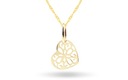ЗОЛОТОЙ КУЛОН ЗНАМЕНИТОСТИ, АЖУРНОЕ СЕРДЦЕ 333
