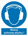 Наклейка ПИКТОГРАММА по охране труда и технике безопасности, используйте средства защиты органов слуха