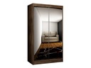 Zrkadlová šatníková skriňa 100 cm s RGB LED osvetlením ELVIRA 1 - jaseň tma Šírka nábytku 100 cm