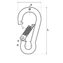 Karabína pozink s poistkou 10mm 100mm 5 ks. Zaťaženie pri prerušení 540 kg