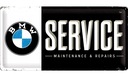 Вывеска BMW SERVICE, листовой металл, подарочная, 25X50см