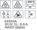 OSRAM 40W 64333 A 40-15 Druh vlákna iné