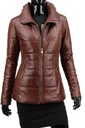 Hnedá dámska kožená bunda prešívaná s kapucňou DORJAN HLNL122A 3XL Kód výrobcu HLNL122A