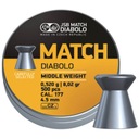 Śrut JSB MATCH MIDDLE WEIGHT 4,5 Diabolo 4,49 mm