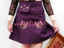 SURrreal Vyšívaná sukňa AFRIKA KMENE purpurová Veľkosť S/M