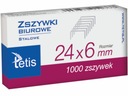 Zszywki biurowe 24/6 TETIS GZ101-A 1000 zszywek