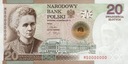 Банкнота номиналом 20 злотых Мария Склодовская Кюри