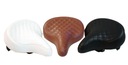 Седло CRUISER широкое велосипедное седло белый черный коричневый QUILTED ECO