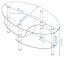 KONFERENČNÝ STOLÍK SKLENENÝ ČIERNY 90 cm OVÁLNY STOLÍK SO SKLENENOU DOSKOU Farba nábytku čierna