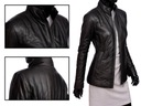 Dámska kožená bunda Zateplená DORJAN AML450 S Dominujúca farba čierna