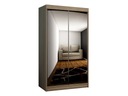 Zrkadlová šatníková skriňa 100 cm s RGB LED osvetlením ELVIRA 1 - dub sonom Šírka nábytku 100 cm