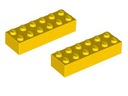 Кирпич LEGO 2x6 4181143 44237 желтый WeDO 9580 2 шт.