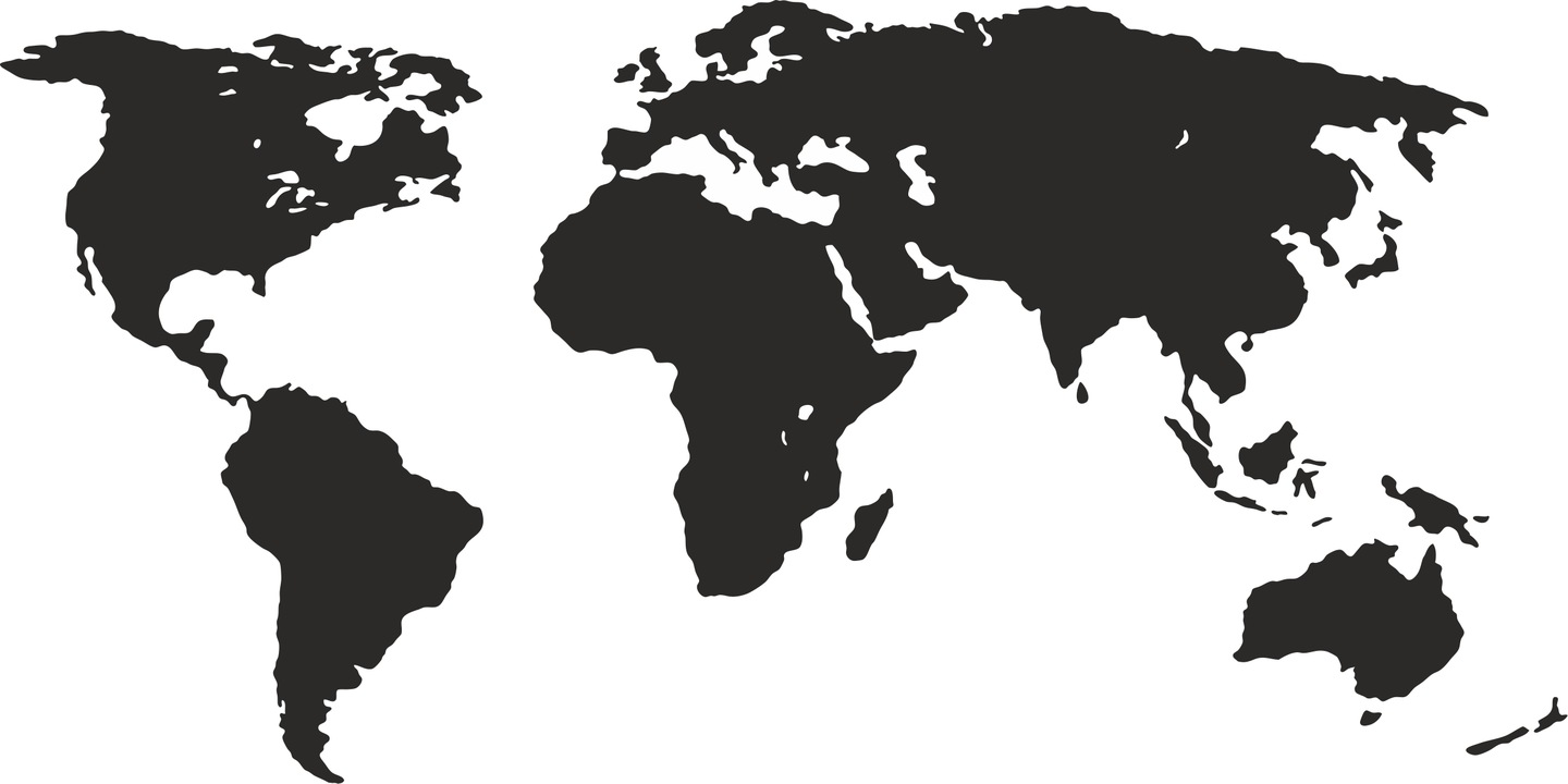 Карта мира силуэт