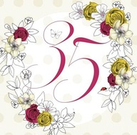 Permanentka na 35 narodeniny s kryštálom Swarovski, s kvetmi