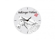 Kôň Haflinger Stojace hodiny s grafikou, MDF