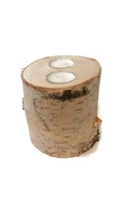 Svietnik drevený breza tealight dva otvory