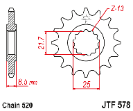 Jt шестерня передняя 585 14 kawasaki zx-6r/rr '07-17, yamaha xtz 750 '90-'98 - фото