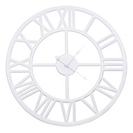 Zegar metalowy glamour biały loft retro nowoczesny