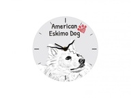 American eskimo dog Stojace hodiny s grafikou, MDF