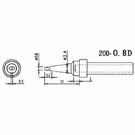 Hrot 200J-0.8D Quick sekáč 0,8mm zvýšený výtlok