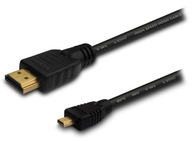 Kabel micro mikro microHDMI D - HDMI v1.4 GOLD 1m