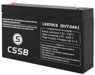 Gélový akumulátor CSSB LX670CS 6 V 7 Ah