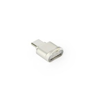 Adapter srebrny Czytnik Kart Pamięci microSD - USB typ C