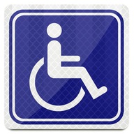 Niepełnosprawny Naklejka Znak Niepełnosprawny Na Samochód Odblask 30x30cm