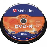 DOSKY VERBATIM DVD-R 4,7GB 16x Cake 10 ks