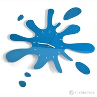 Veľké nástenné hodiny moderné KLEKS modrá