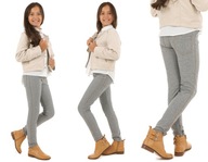 Klasyczne leginsy getry jeansowe-melanż 158 KROPEK