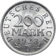 Nemecko - Weimar - Inflácia - minca - 200 Marek 1923 D - MINCOVŇA Z ROLKY