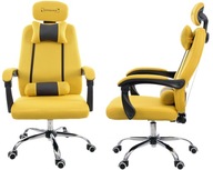 Fotel biurowy leżanka krzesło żółty GPX013
