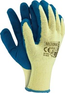 Rękawice robocze dzianinowe żółte pokryte niebieską gumą r.XL(10)