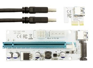 RISER 008S USB3.0 PCI-E PCI 1x-16x 6PIN SATA TAŚMA