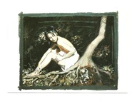 Pocztówka - Nico Vrielink, Kobieta w ciemnym lesie