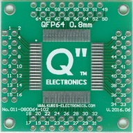 Prechodová doska KubisElectronics PCB QFP64-0.80-4xIDC2x8