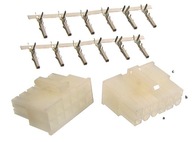 Złącze zasilania waflowe 6x2 damskie na przewody - 2 sztuki