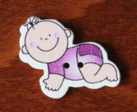 SCRAPBOOKING DREWNIANE GUZIKI BOBAS DZIECI DZIECKO