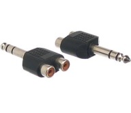 Adaptor: wtyk Jack 6.3 / 2 x gniazdo Cinch AD8306