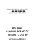 Ursus C-360-3P - instrukcja obsługi kołowego ciągnika rolniczego