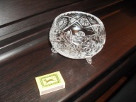 KRYSZTAŁOWA PATERKA W KWIATY KRYSZTAŁ CIĘTY