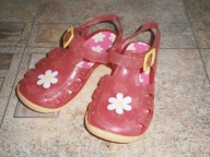 MIĘKKIE RÓŻOWE PLASTIKOWE SANDAŁKI KWIATEK ROZ 25