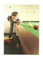 Pocztówka - Mały bilardzista i gra o wielką stawkę