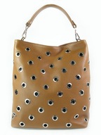 Vera Pelle torebka worek skóra naturalna brązowy