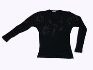 Czarna bluzka w kwiatki XS/XXS