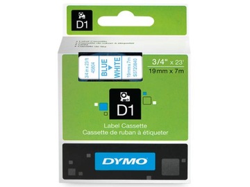 Taśma DYMO D1 19mm x 7m niebieski/biały