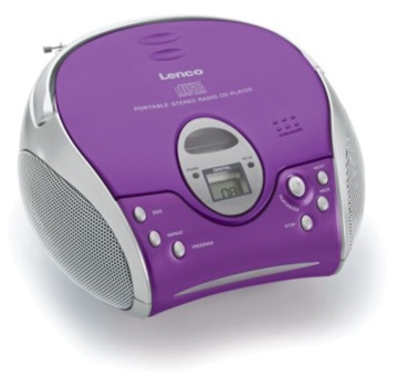 Lenco SCD-24 радио CD MP3 AUX FM ЖК-дисплей фиолетовый