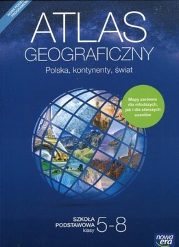 Географический атлас Польша, континенты, мир Начальная школа 5-8 классов Новая эпоха